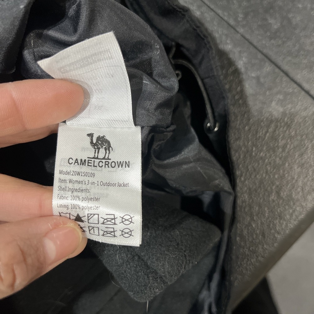 Camel Crown 3 in 1 Parka Jacket Womens XXL Black Fleece Lined Softshell Outdoor - Picture 5 of 8